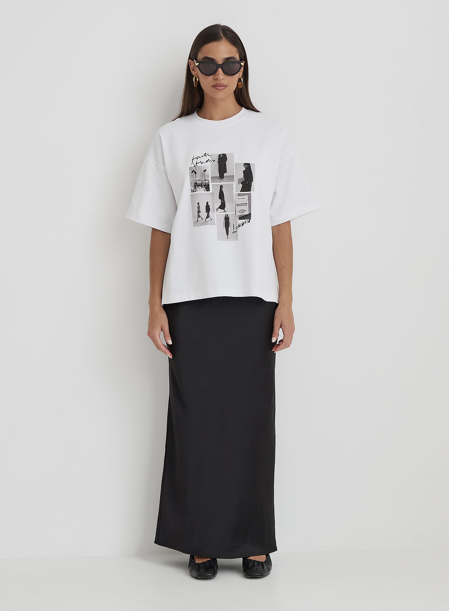 White Catwalk Polaroid Graphic T-Shirt